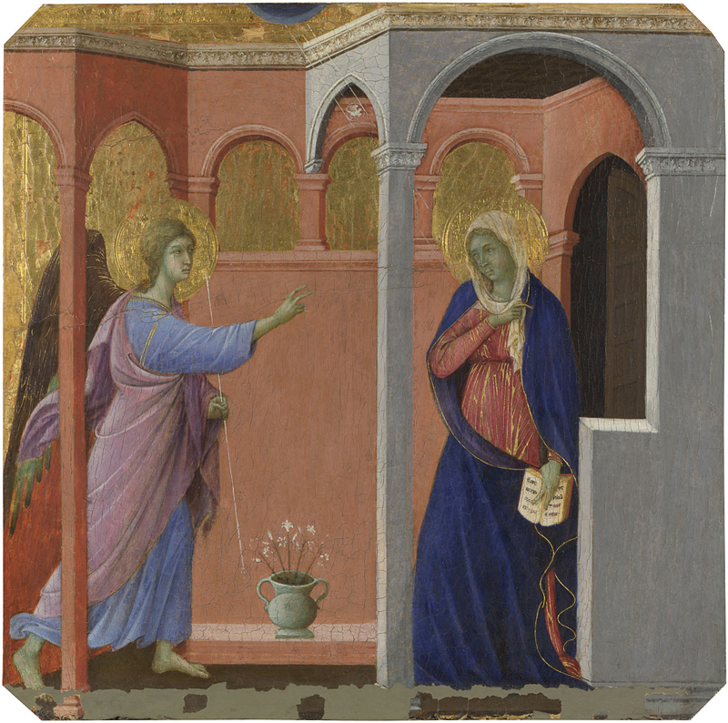 Duccio - Annunciation from Maesta Predella.jpg