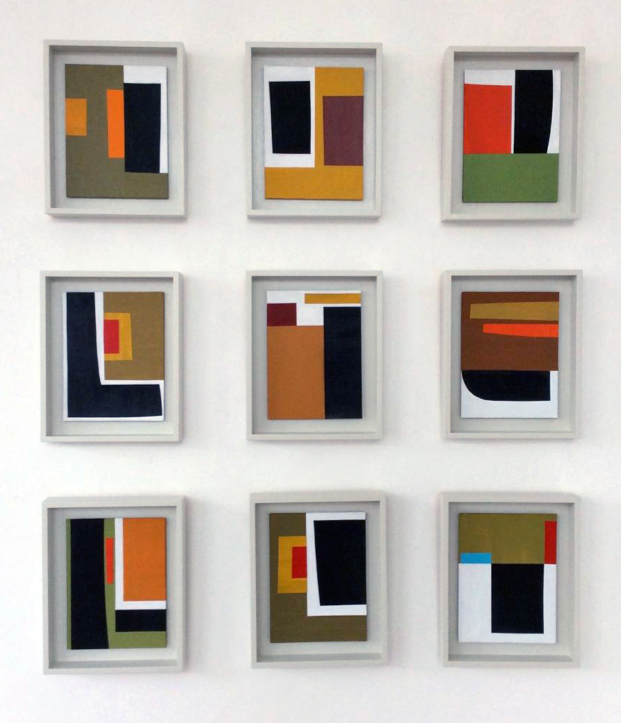 JT - Nine Collages 26.5X21.5cm each Acrylic &amp; card on board
